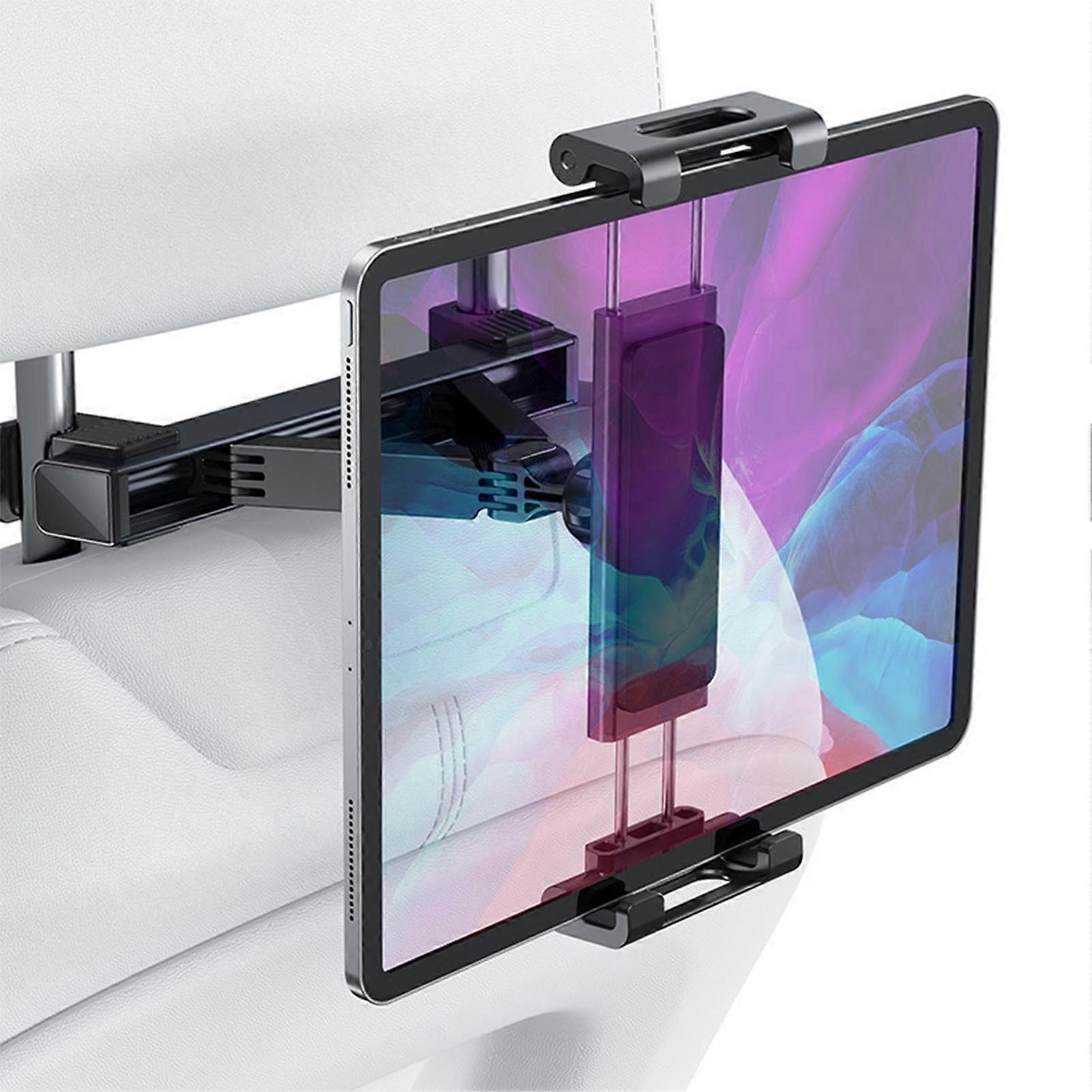 Tablet Car Mount with Adjustable Headrest Holder, 360° Rotation and Triangular Stability Design