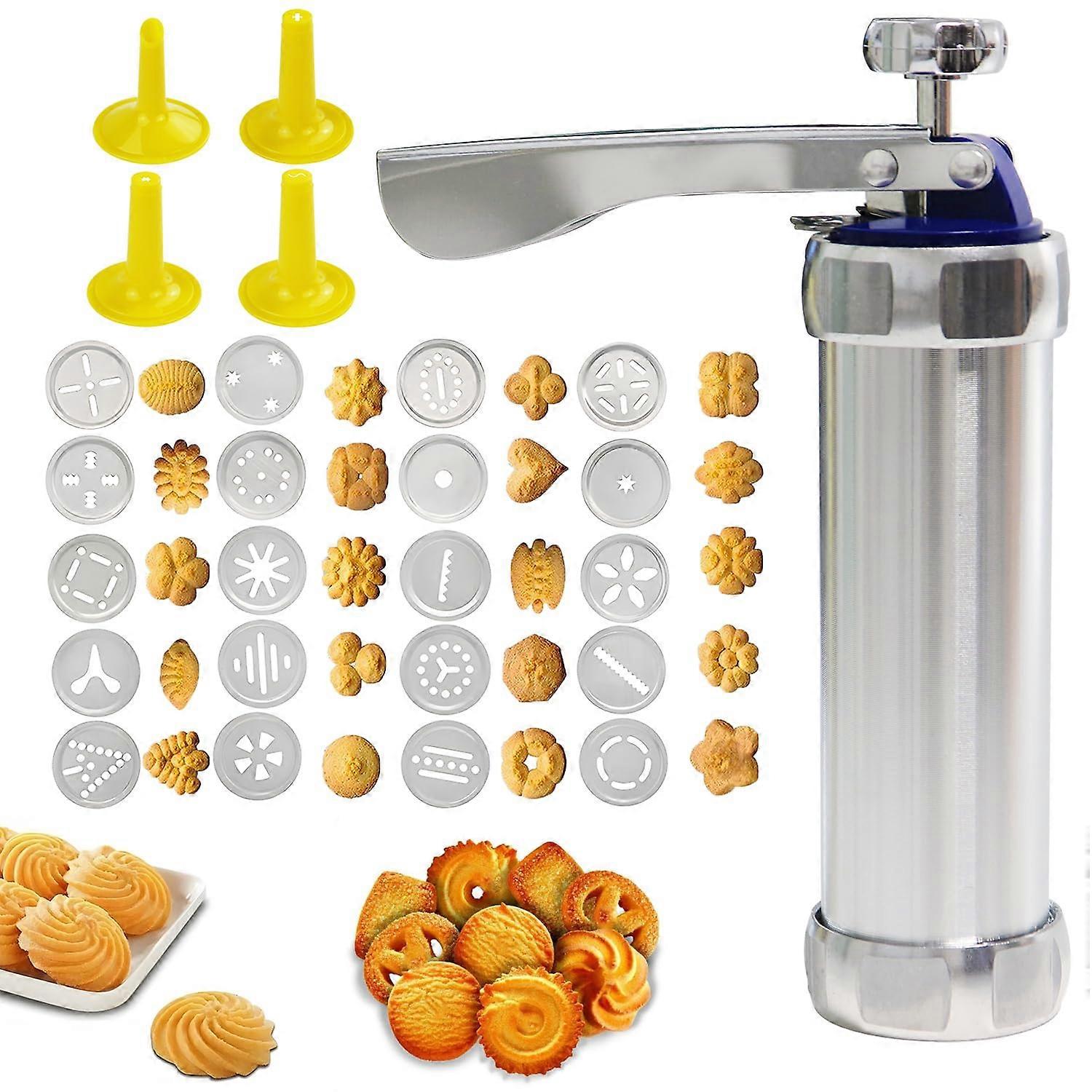 Cookie Press with 20 Discs and 4 Tips, Stainless Steel Baking and Cake Decorating Set