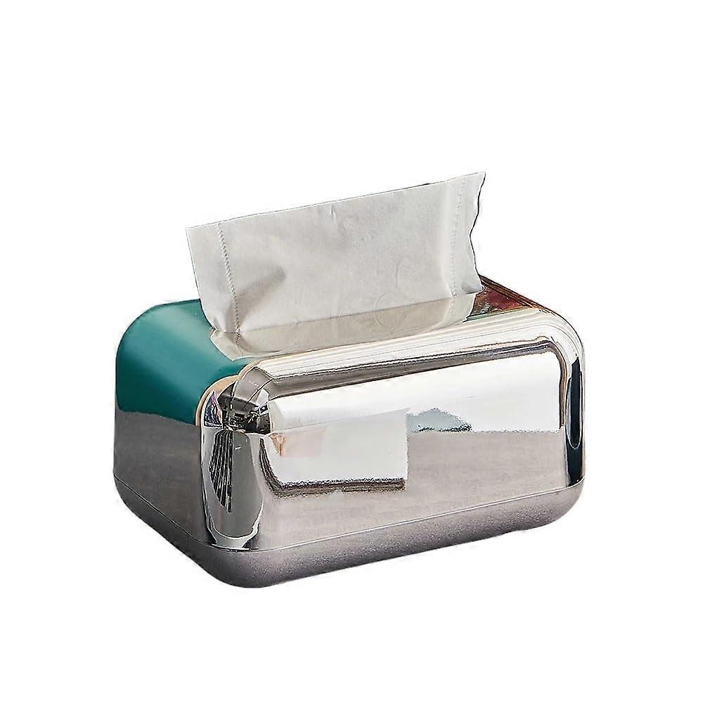 Silver Tissue Box Holder Waterproof Dustproof Napkin Organizer for Home Office Kitchen