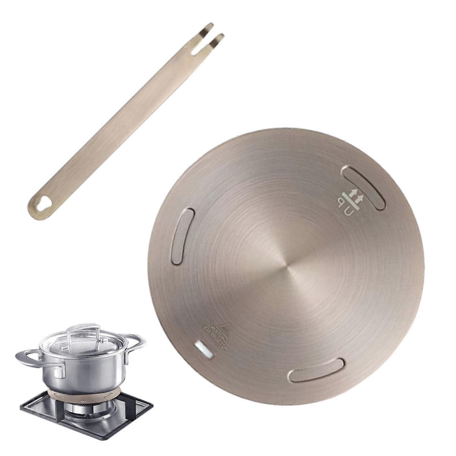 Induction Cooktop Converter Plate 16cm Stainless Steel Heat Diffuser with Removable Handle