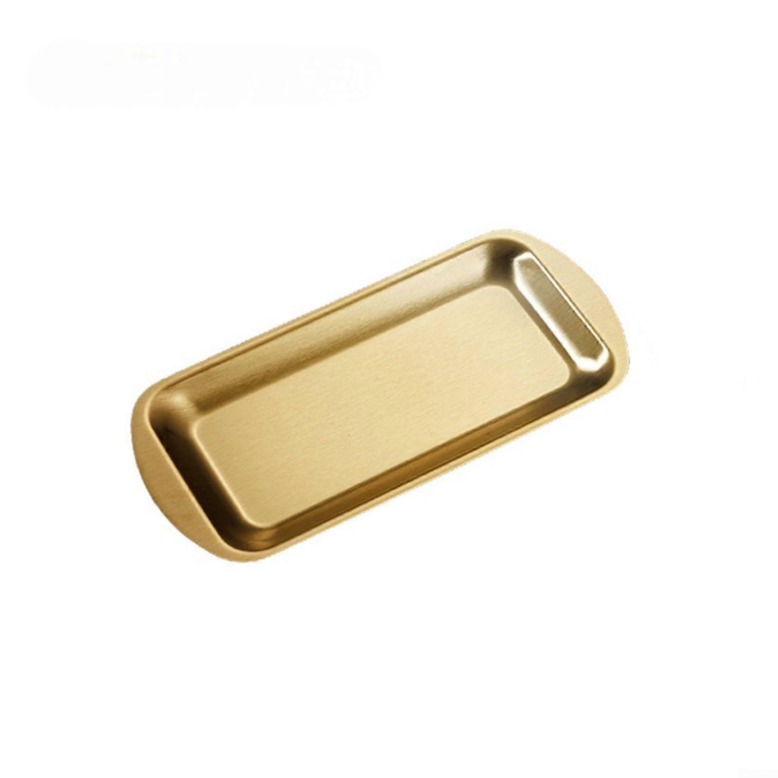 Stainless Steel Serving Tray Gold 23x11 Rust Resistant with Polished EasyClean Surface