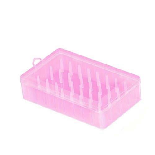 Large Capacity Sewing Box with Secure Locking Lid, 42 Spool Thread Organizer for Adults (Transparent)