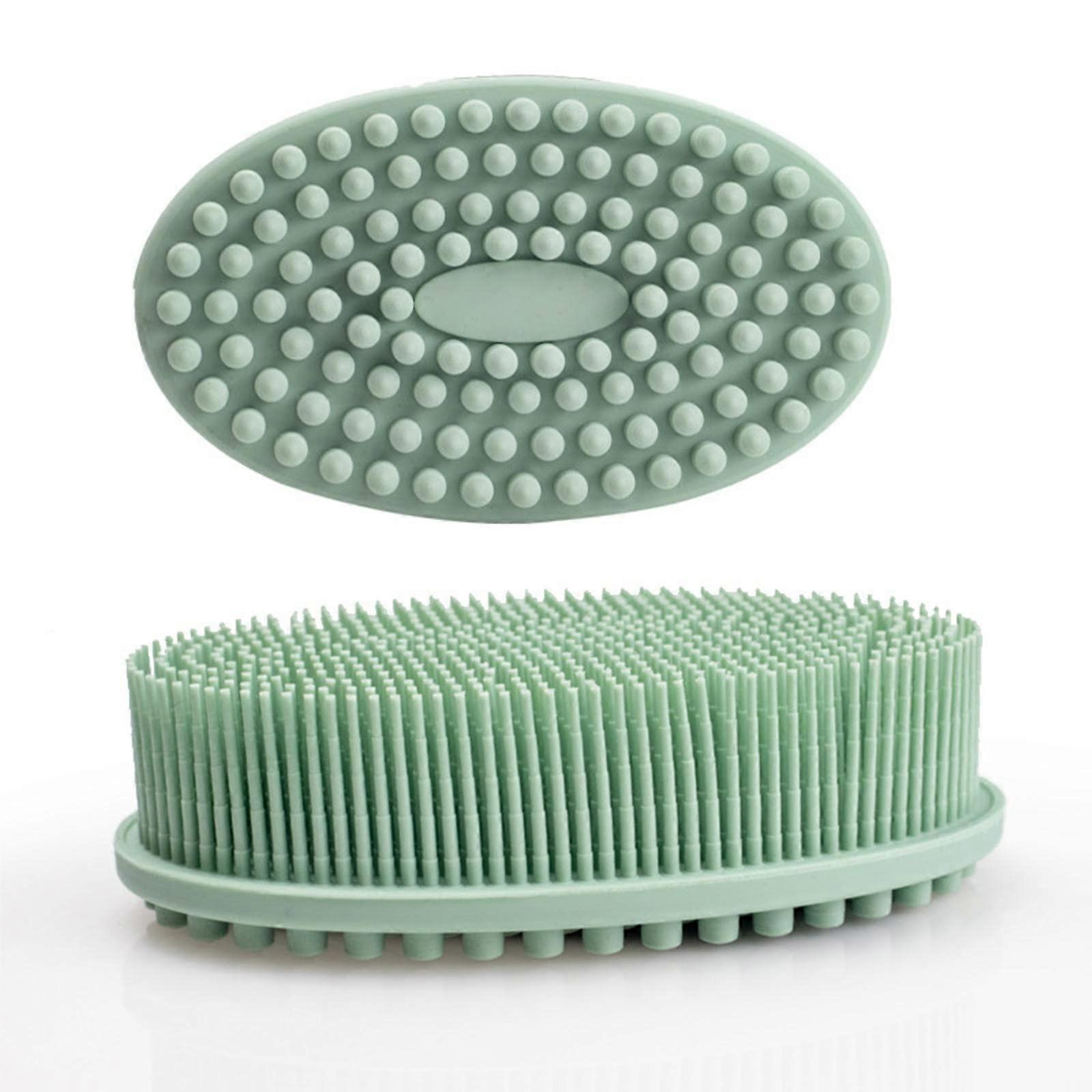 Silicone Bath Brush with Long Handle, Soft Bristle Exfoliating Back Scrubber for Shower