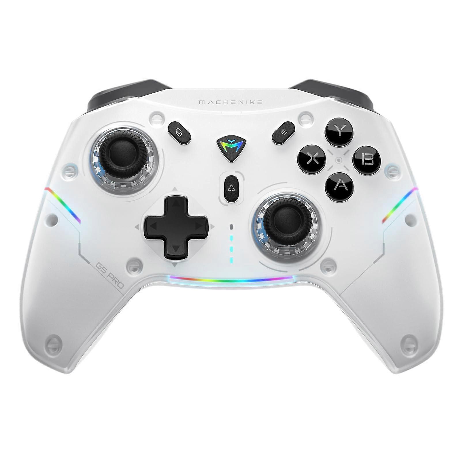 G5Pro Wireless PC Game Controller with Hall Effect Joysticks, RGB Backlit Gamepad for Switch, White