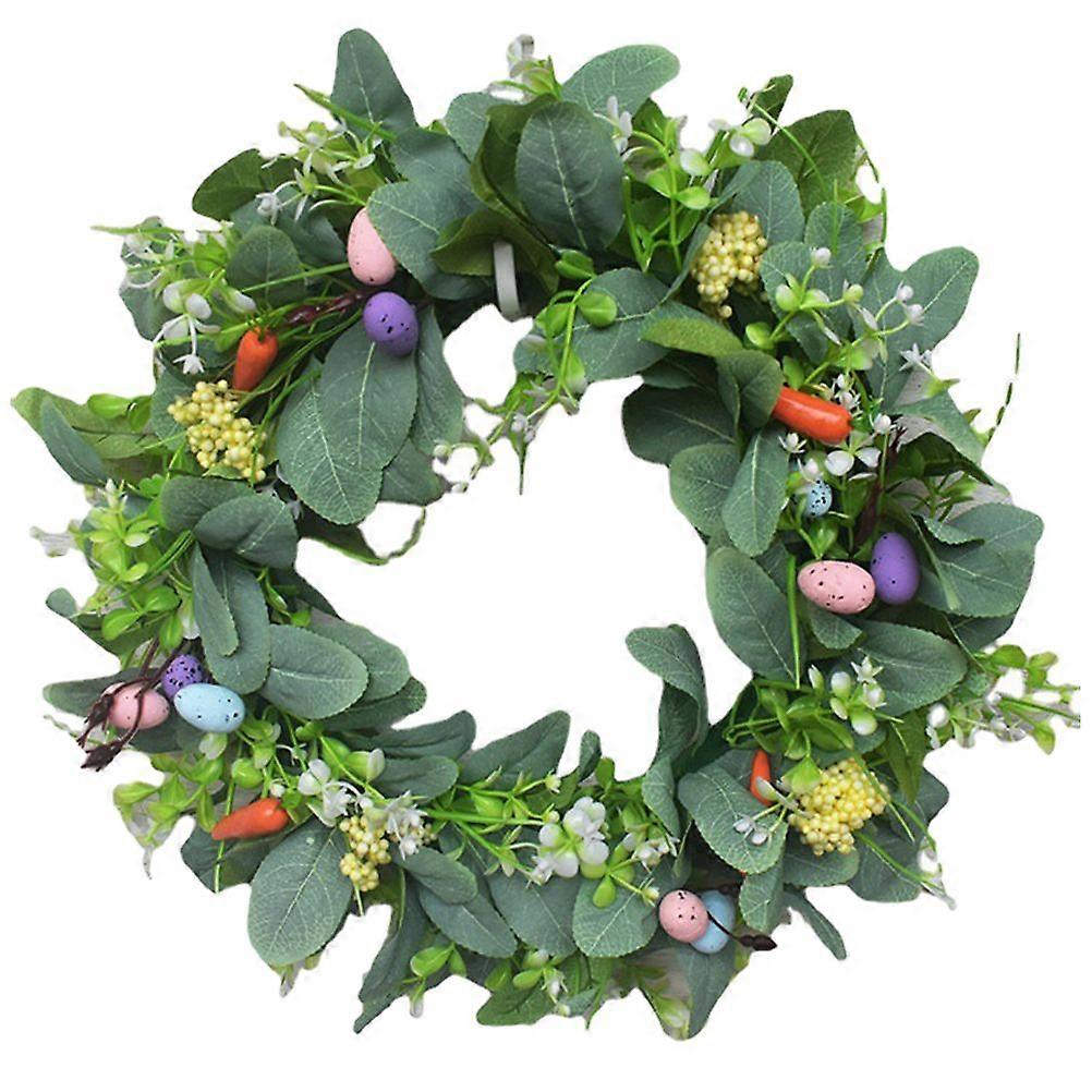 Easter Leaf Eggs Wreath Pendant Festival Front Door Wreath Easter Window Decor