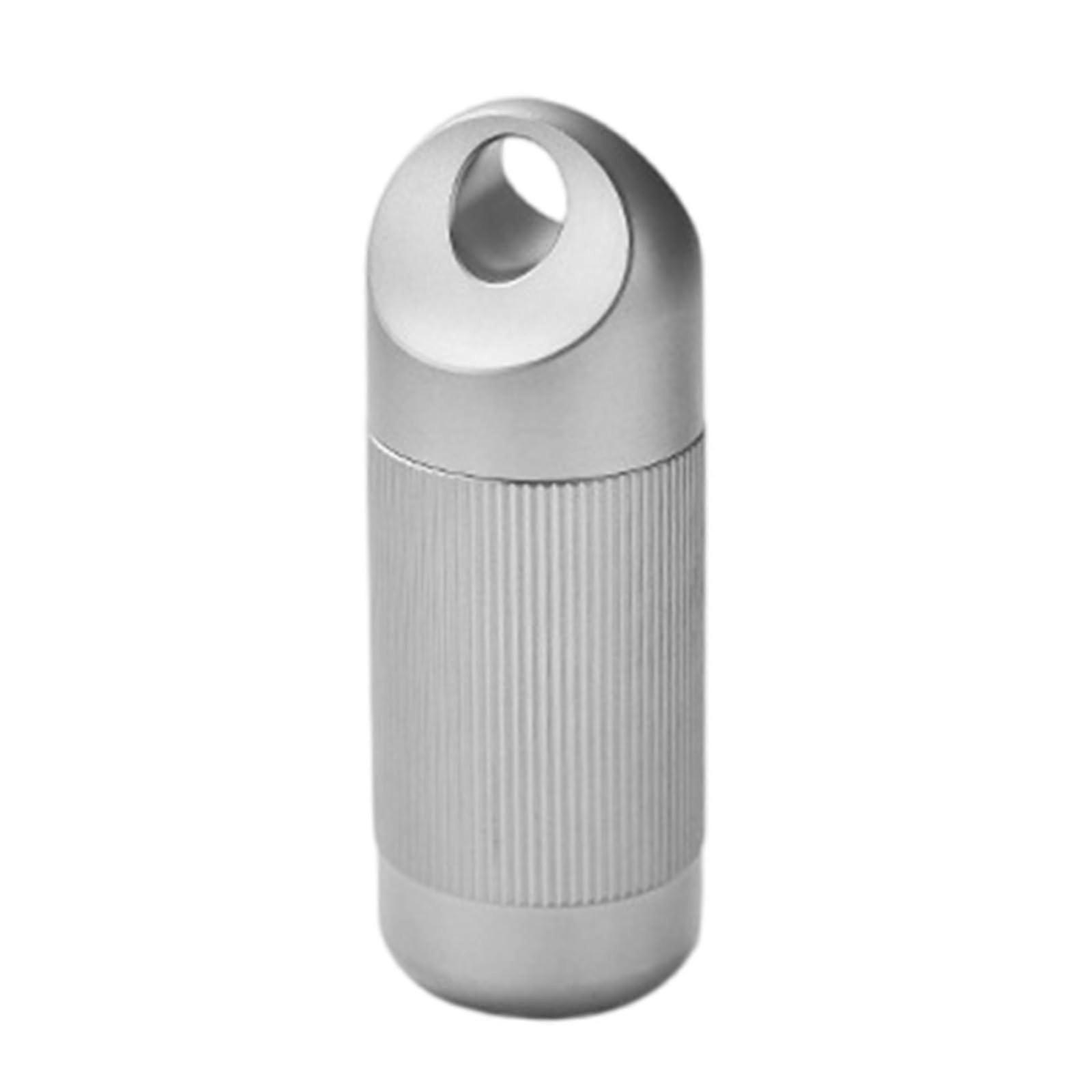 Waterproof Pill Box Metal Alloy Travel Medicine Container with Keychain for Hiking and Camping