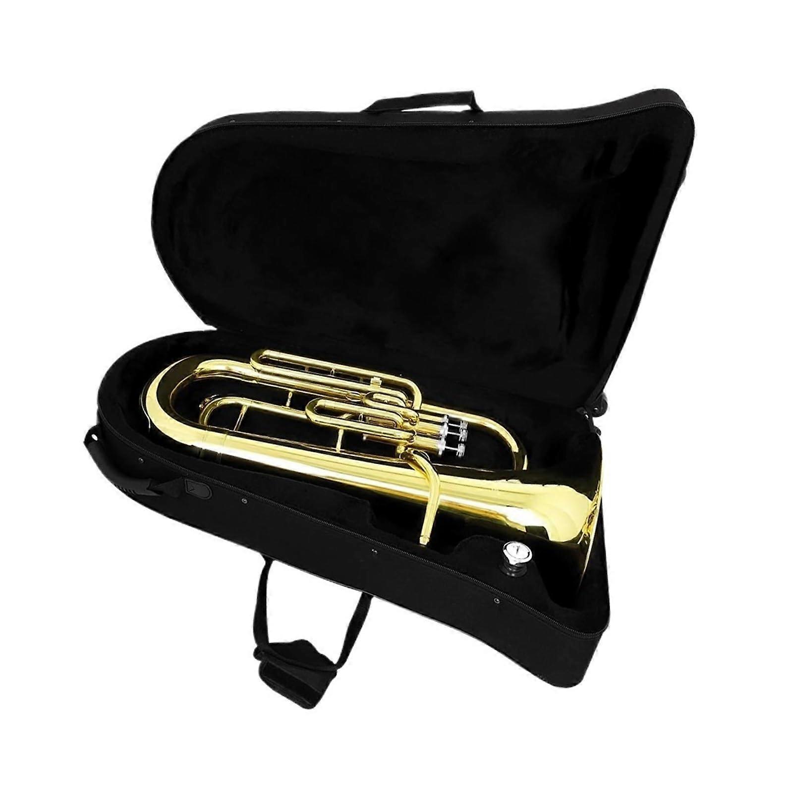 B Flat Alto Horn with Three Vertical Keys, Gold Brass, Broad Warm Tone, Complete Accessory Set