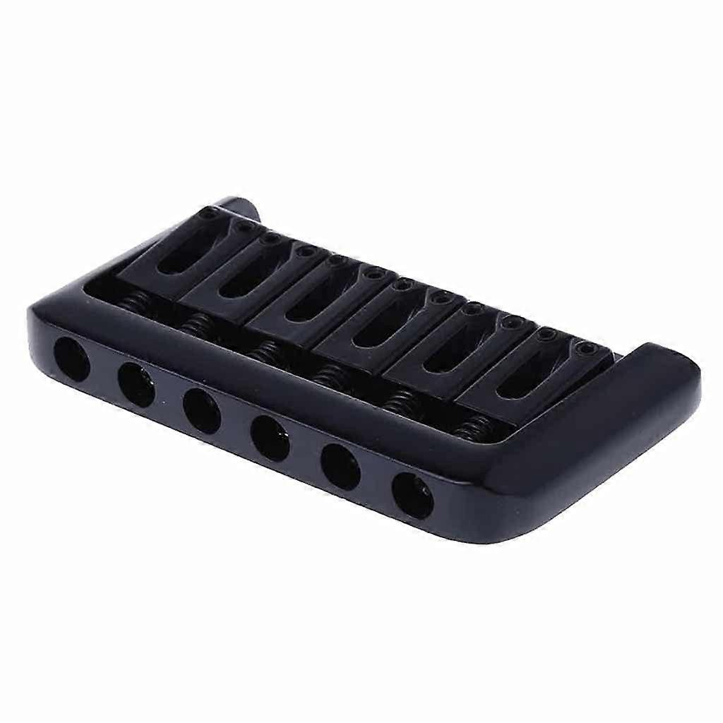 Black 6 String Electric Guitar Bridge Hardtail, Fixed Replacement for Strat and Tele with Stable Tuning