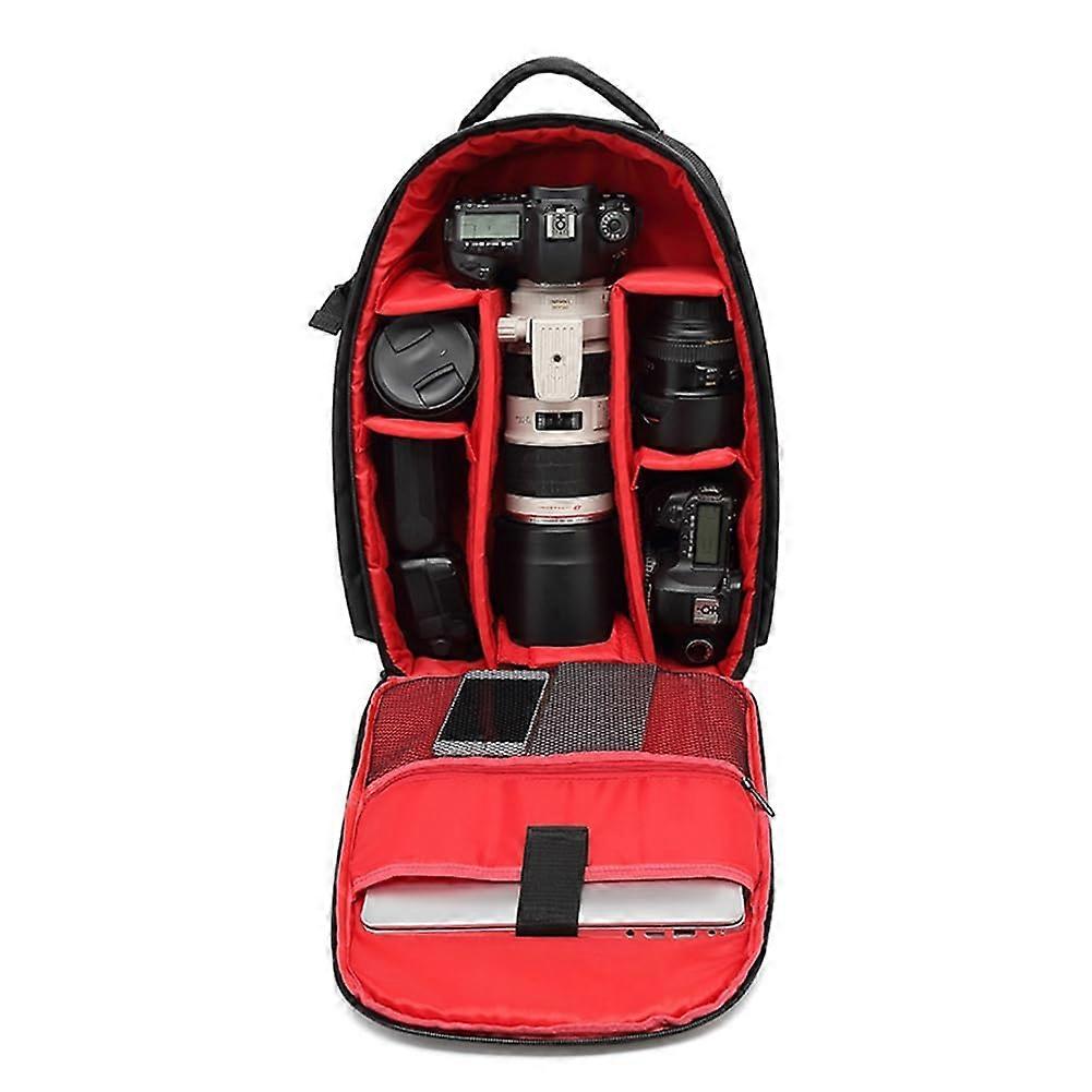 Waterproof DSLR Camera Backpack Large Capacity Photography Bag with Padded Straps Red