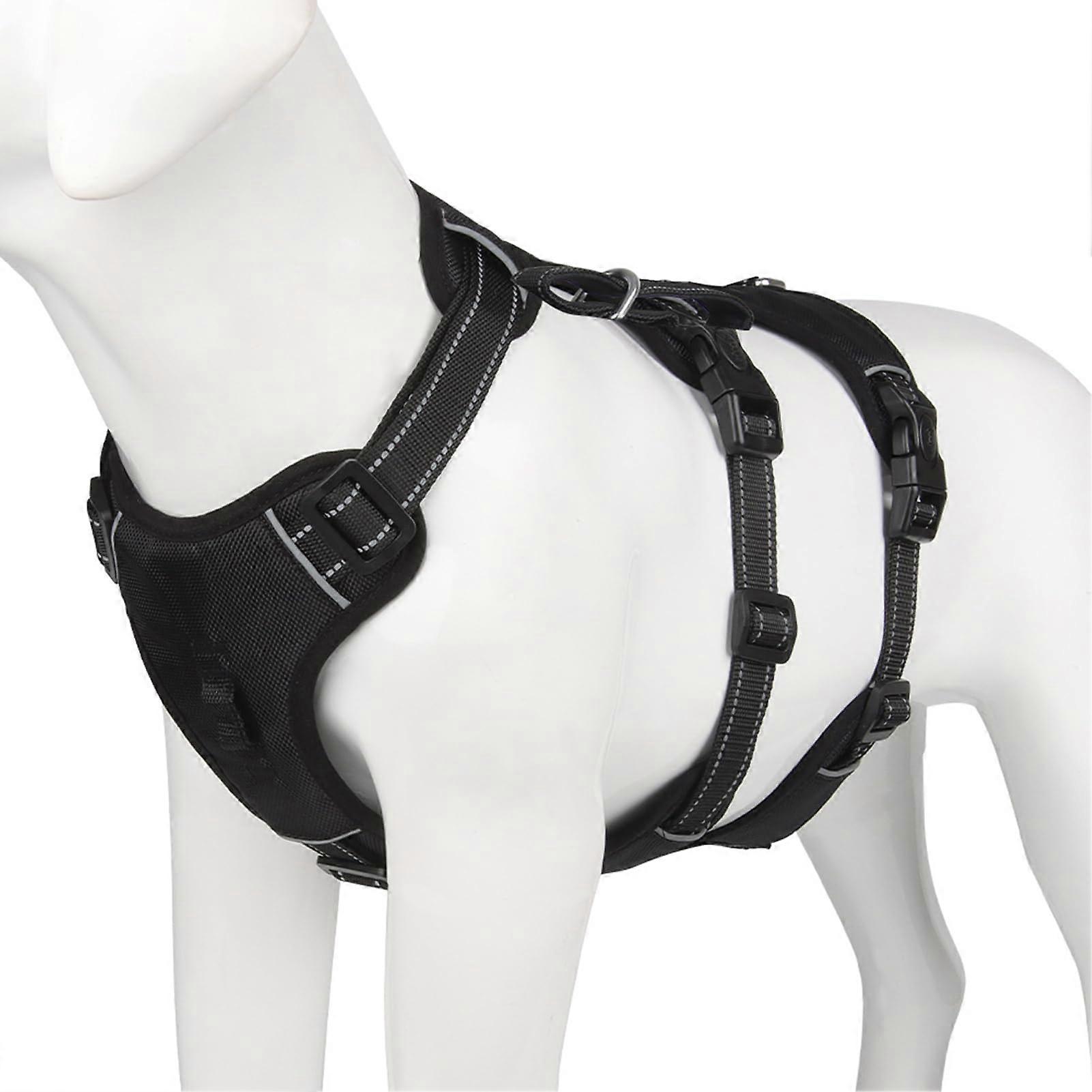 No Pull Dog Harness for Medium Large Dogs, Adjustable Fit with Reflective Safety and Soft Handle