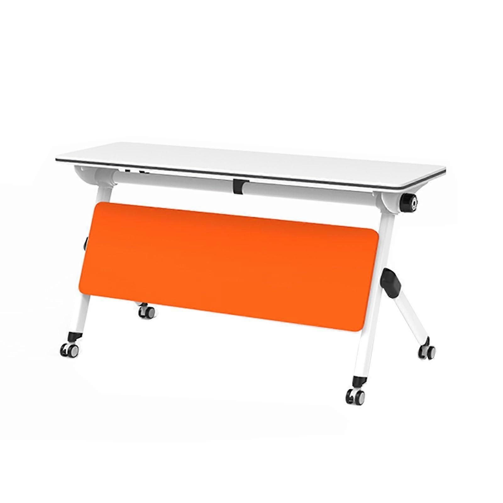 Folding Conference Table with Wheels, SpaceSaving Mobile Training Desk 63 x 16 x 30