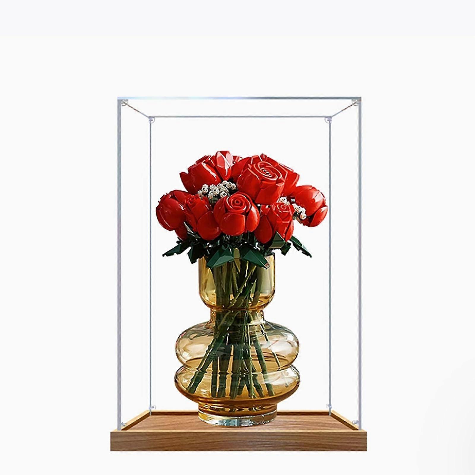 Rose Bouquet Display Case Dustproof Transparent Acrylic Box Protective Showcase for  10328