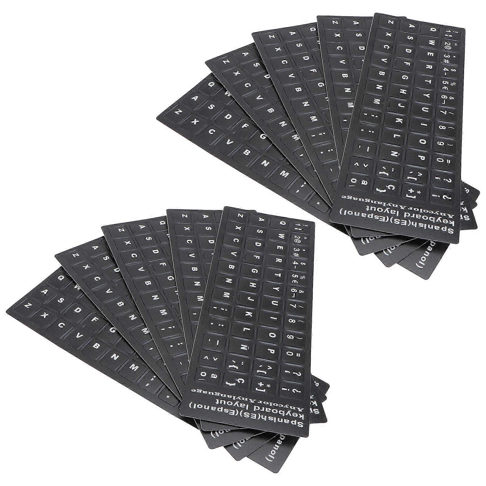 Foreign Language Keyboard Stickers Universal for Protection 20Pcs Black