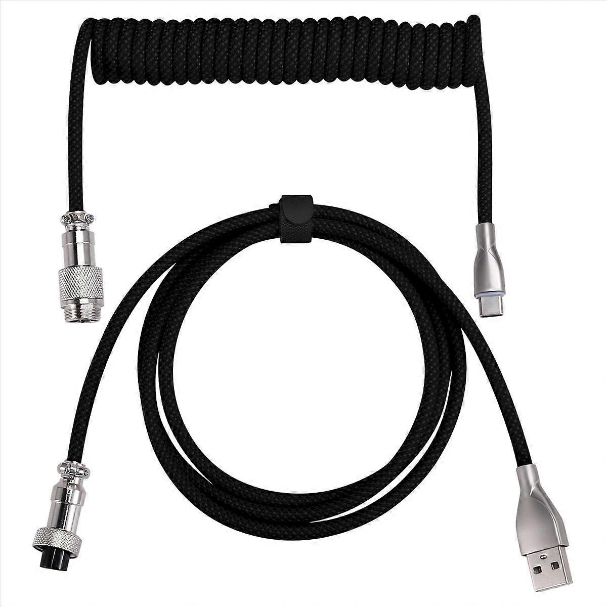 USB C Coiled Keyboard Cable Braided Mechanical Keyboard Cable A