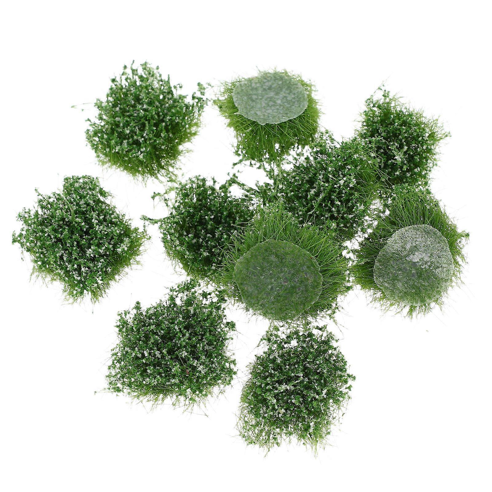 Artificial Grass Tufts White Model Train Decorations for 10Pcs DIY Landscaping