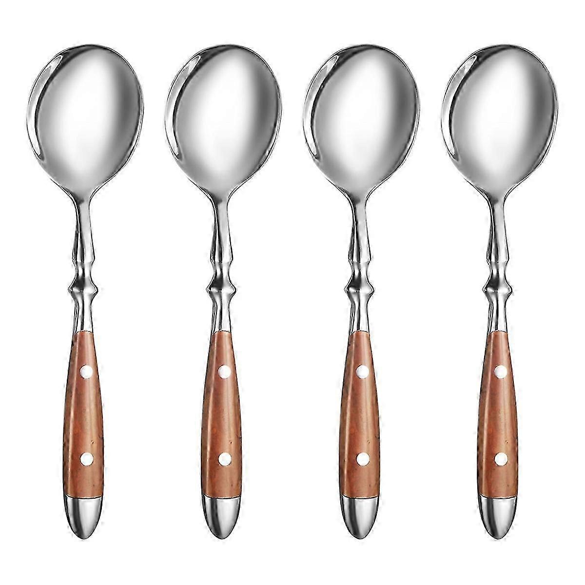 4Pcs Soup Spoons Set,Spoons with Comfortable Bakelite Handle,