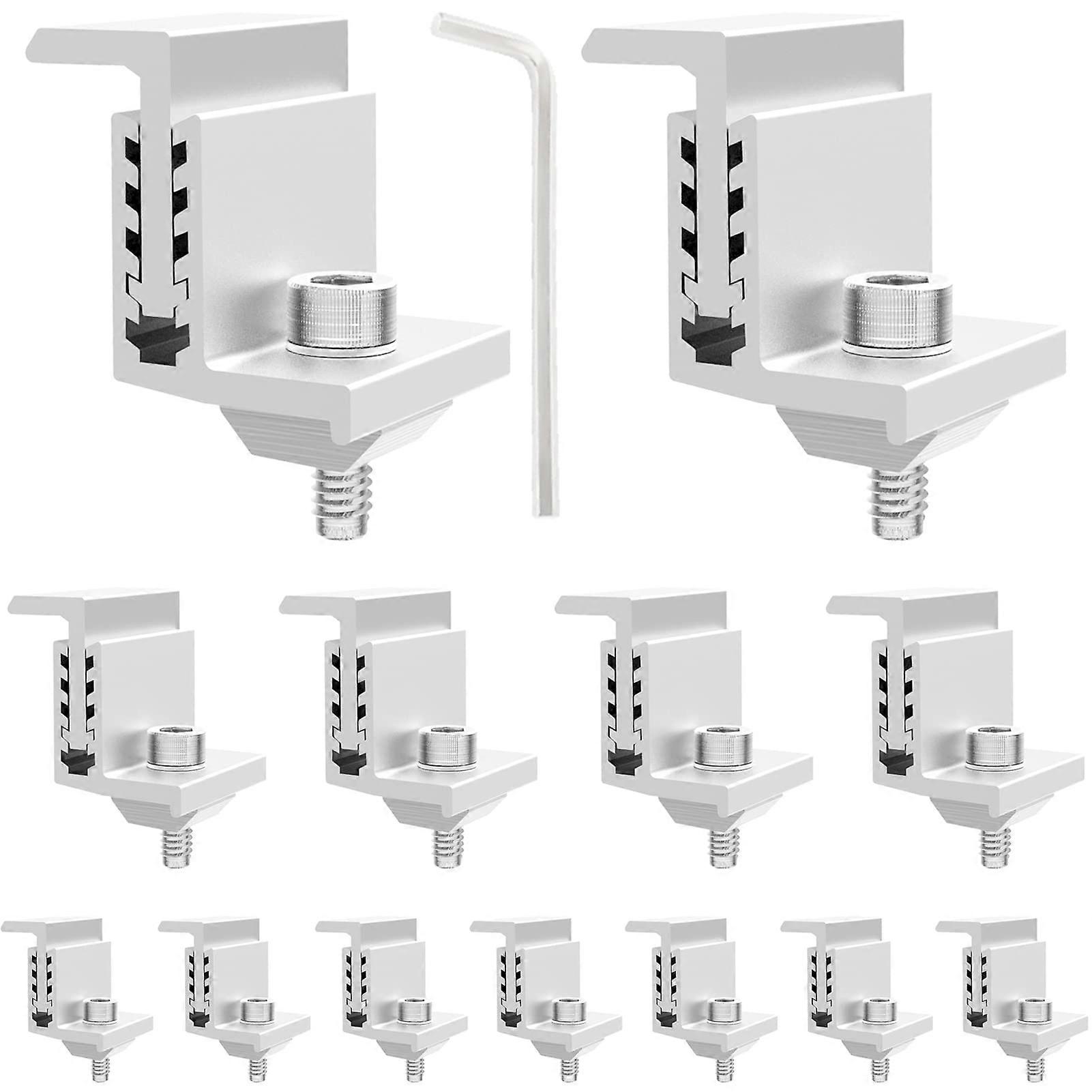 Solar Panel Mounting Brackets Adjustable Aluminum 3250mm End Clamps PV System Hardware Kit