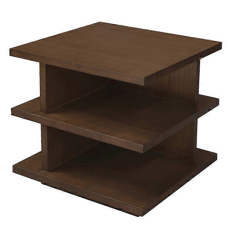 Centrum Hudson Oversized Square Side Table Walnut Side Tables