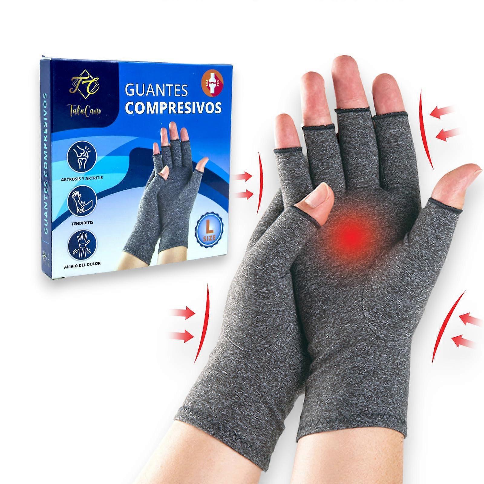 Arthritis Gloves Large Fingerless Compression with Wrist Support and Touchscreen Compatible Design