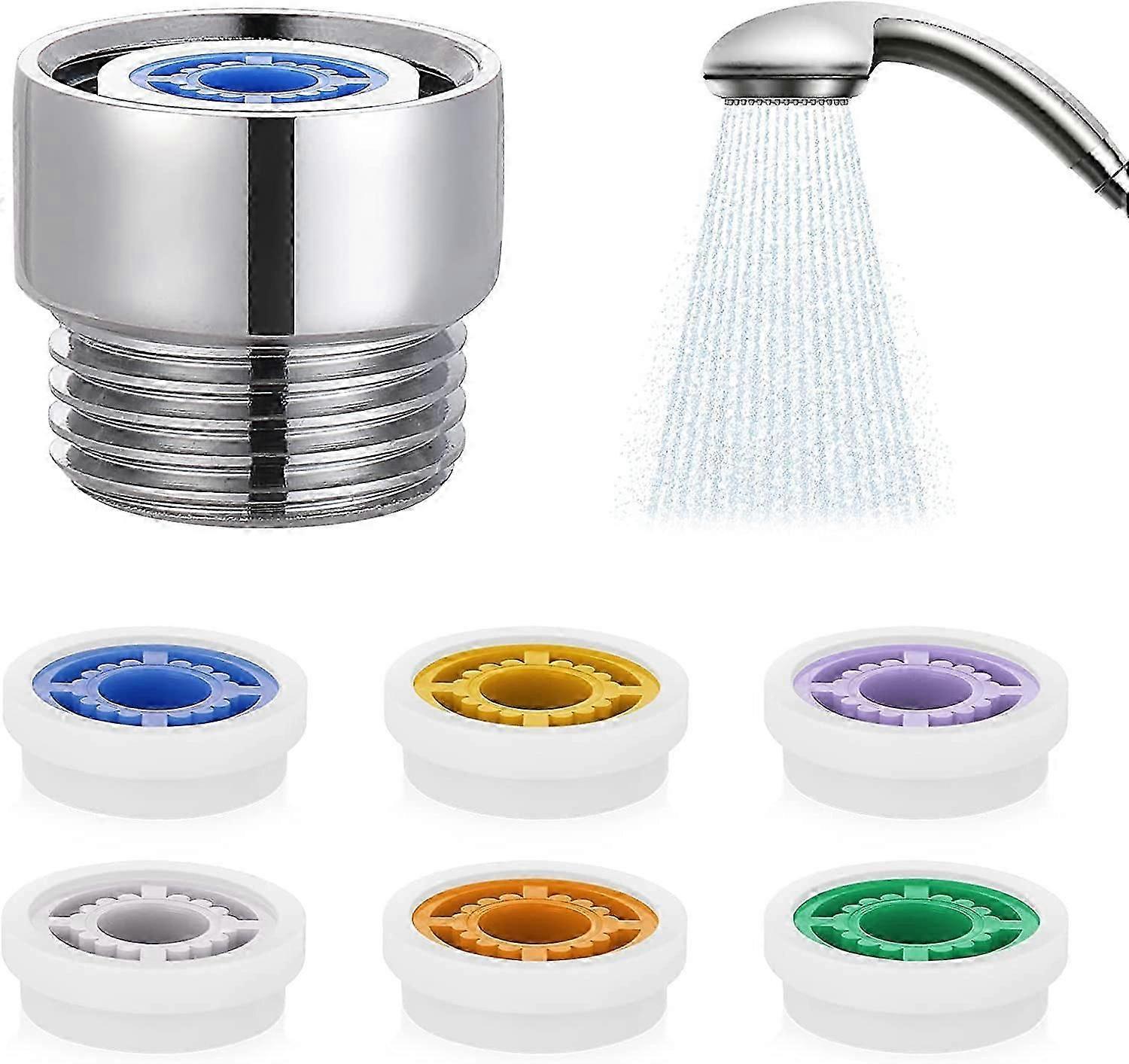 Flow Regulators for Shower Head, Shower Flow Restrictor Set, Adapter, 6 Different Flow Rates