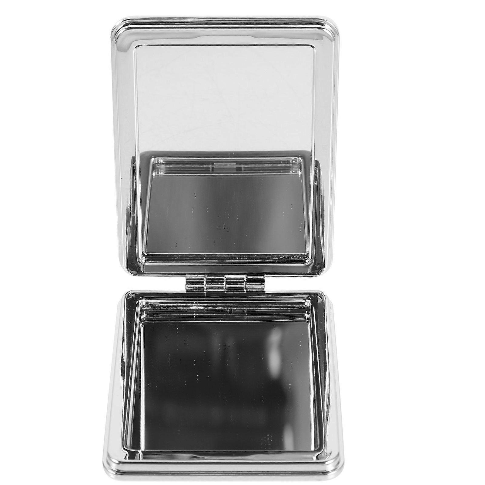 Classic Compact Mirror for Makeup with Durable Silver Material