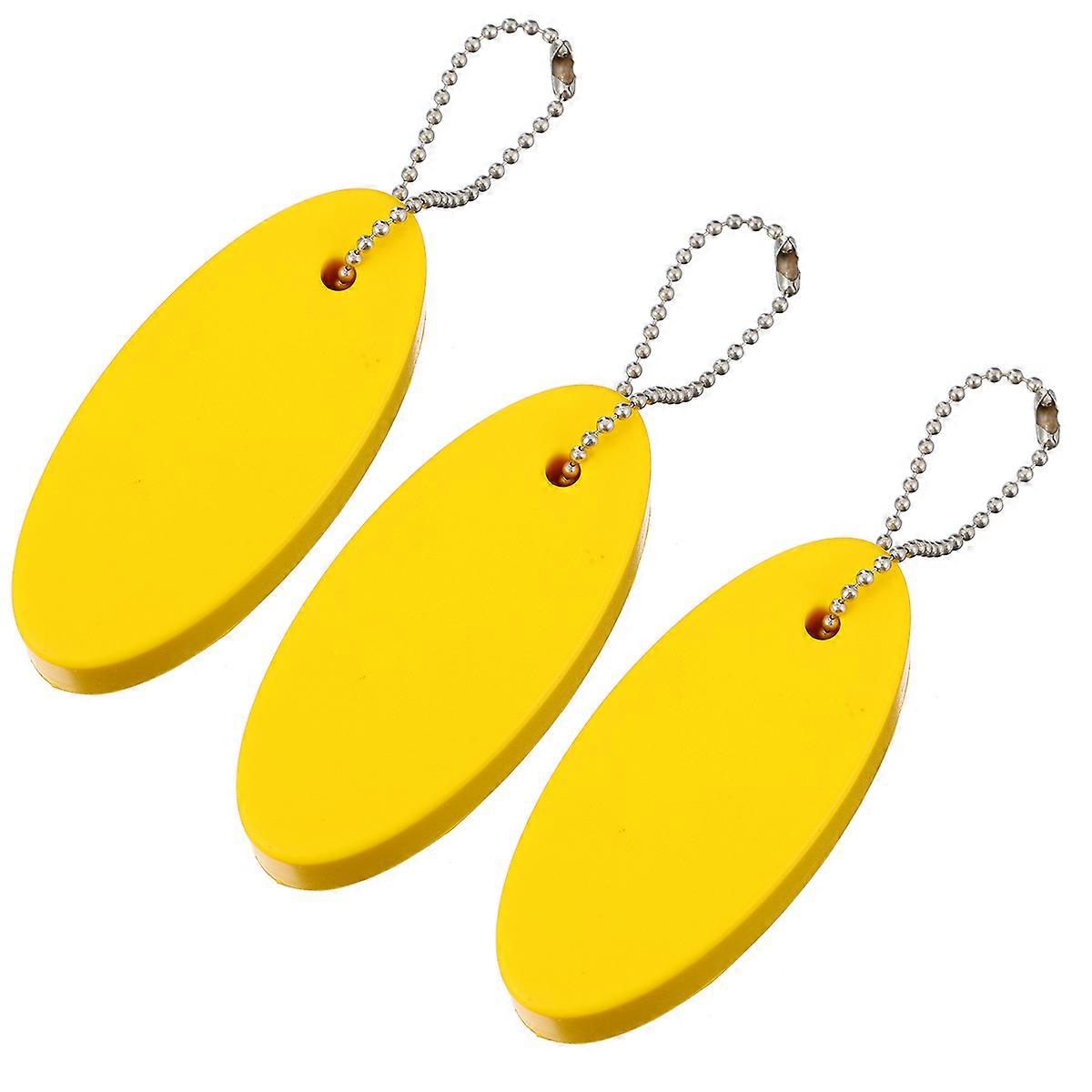 3pcs Novel Floating Keychain Durable Float Oval Key Ring Creative Key Chain