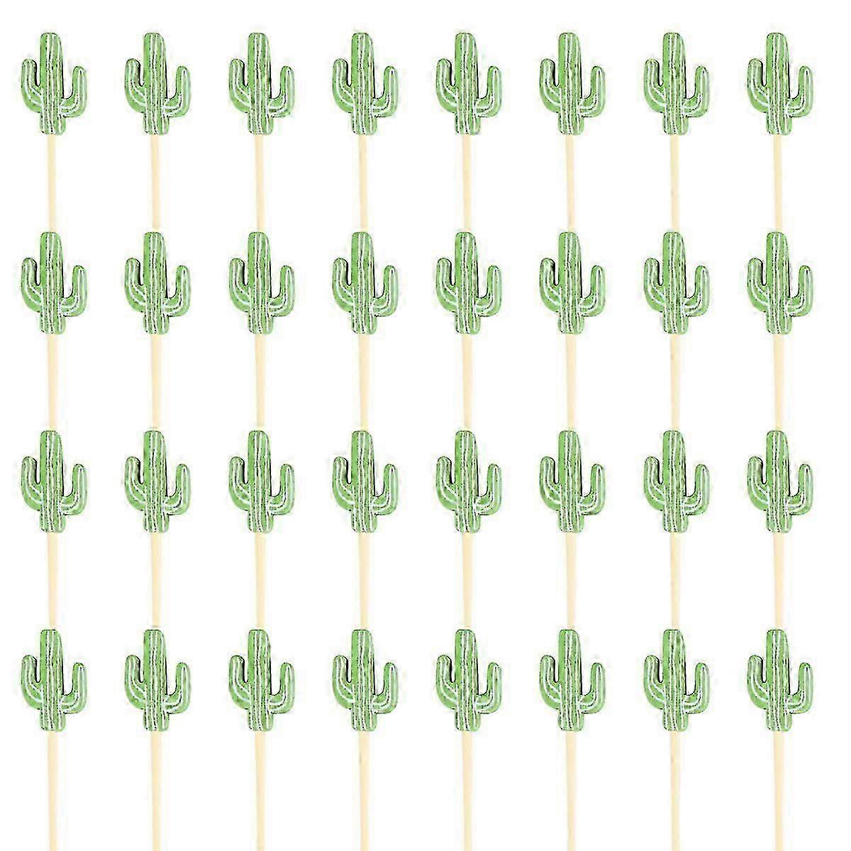 Disposable Cactus Picks for Decoration Fruit Picks 100Pcs