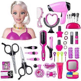 Telhas magnéticas para crianças, cabeleireiro, maquiagem, cabeça de boneca, brinquedo para penteados, maquiagem e penteados para crianças, brinquedo para estilizar a cabeça da boneca