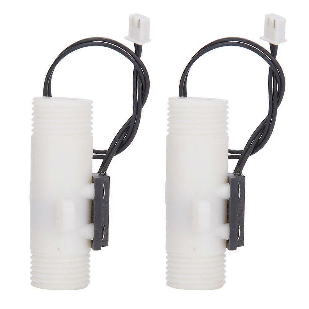 2Pcs Water Flow Sensor Switch Plastic Gravity Type FS G1/2in Double Male Thread