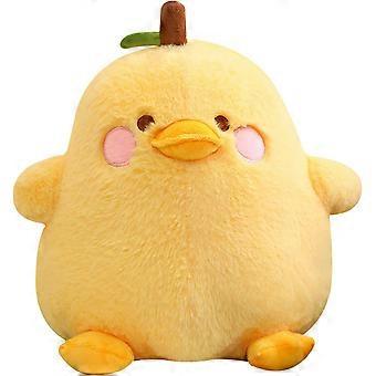 1  PCS   Cute Fruit Pear Duck Plush Pillow Duck Stuffed Animal Toy for Kids Yellow 8"
