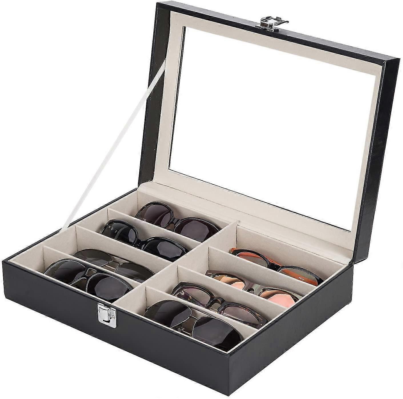 Glasses Storage Pu Leather Glasses Box With A Display Window