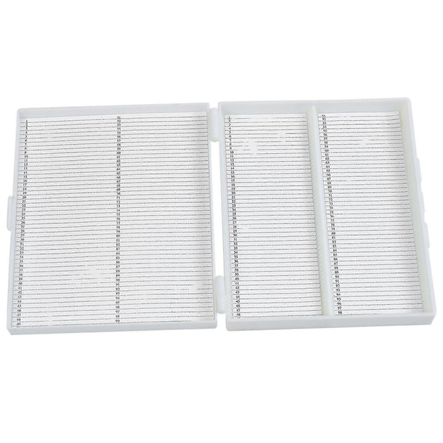 20cm X 16cm White Plastic Rectangular 100 Slides Microscope Box