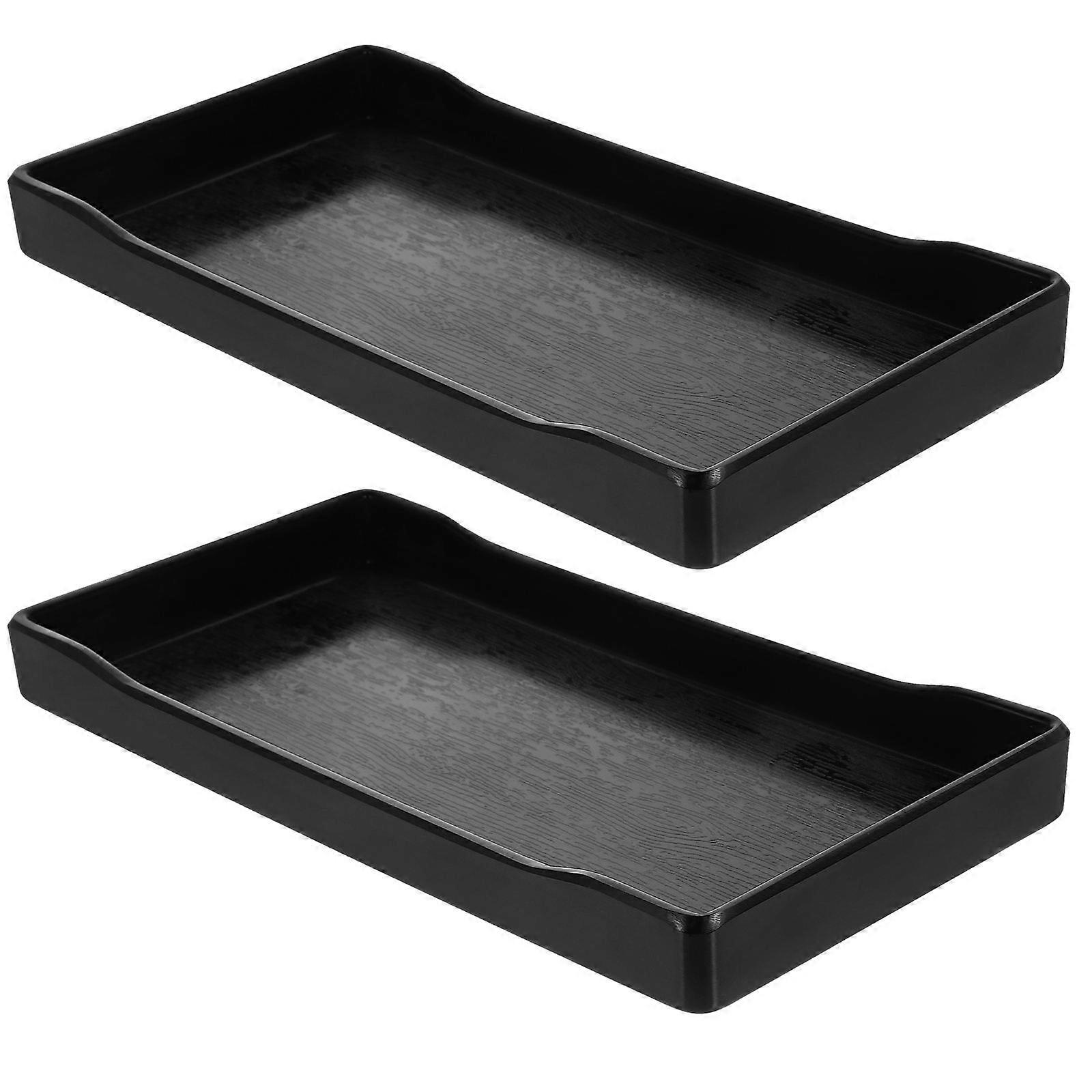 2pcs Rectangular Cup Tray Multi-functional Food Serving Tray Tabletop Fruit Cake Water Cup Tray