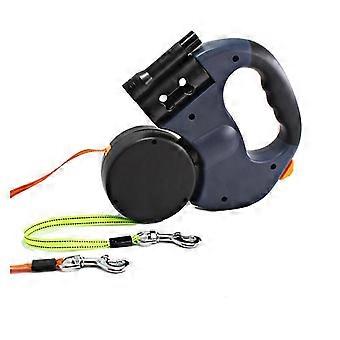 Double Retractable Dog Leash with Two 3m Ropes, 360°Tangle Free Double Leash for Walking Two Dogs up to 50lbs (Blue)