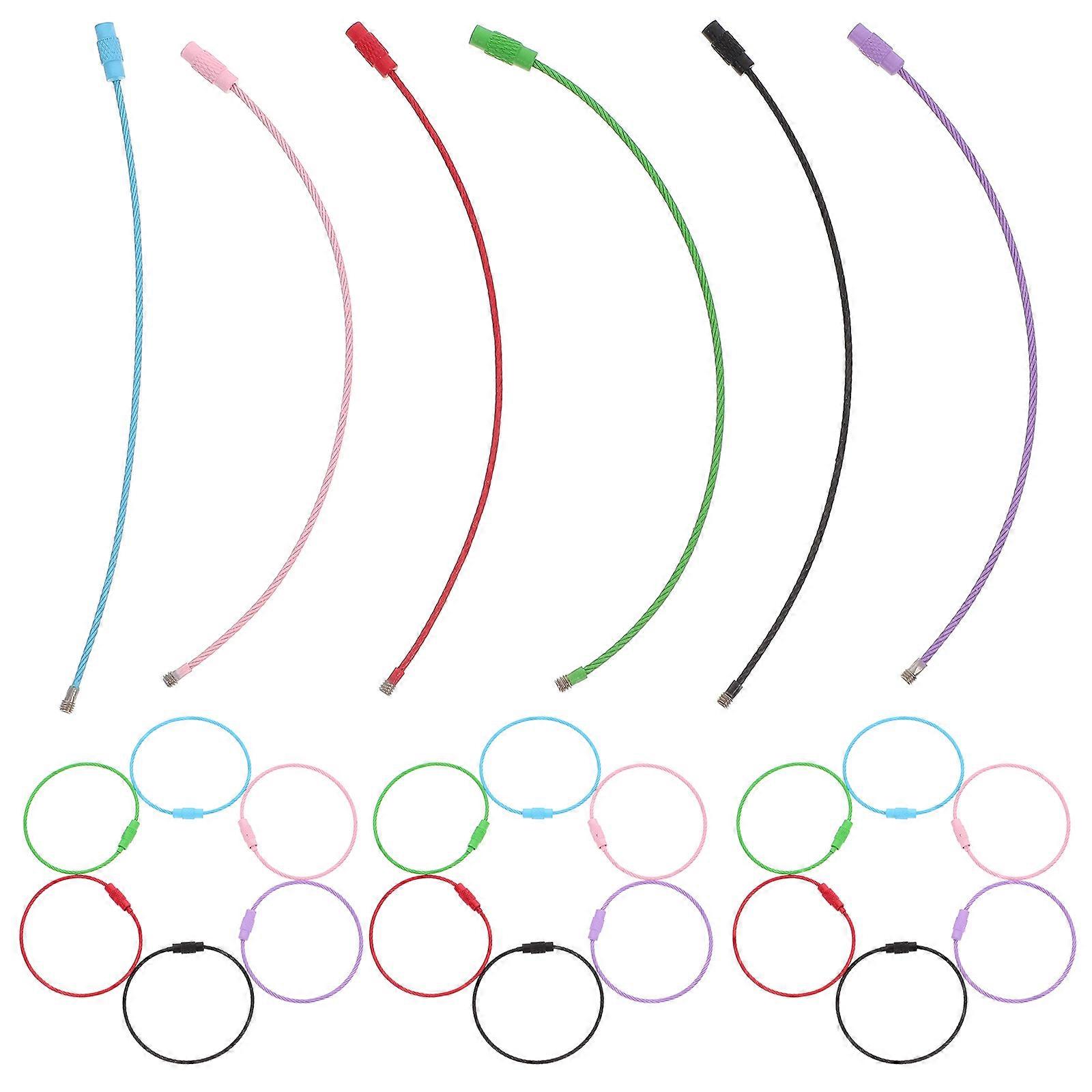 30Pcs Multi-function Key Chain Rings Convenient Wire Keychains Portable Keychain Cables