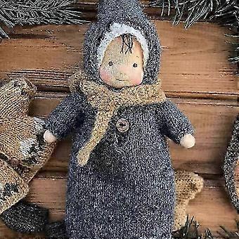 Handgemachte Waldorfpuppe, handgemachte gestrickte Puppe handgemachte Plüschpuppe, Weihnachts-Waldorfpuppe, Weihnachtsgeburtstagsgeschenk Mädchen