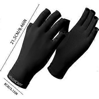 Sun Protection Gloves, Fingerless Nail Gloves, UV Light, with Hyaluronic Acid, Skin-friendly, Highly Elastic, Breathable, Fingerless Nail Gloves, UV
