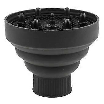 Collapsible Silicone Hair Dryer Diffuser Attachment for 6cm Dryer Nozzles, Black