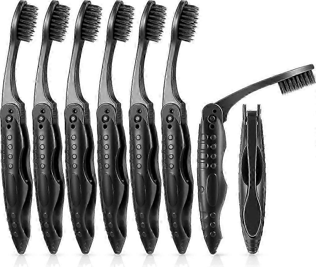 Travel Folding Toothbrushes Pack Black Portable for Camping