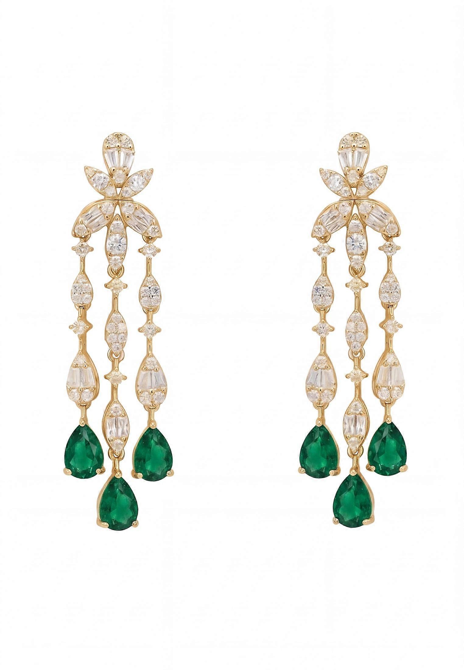 Duchess Emerald Drop Earrings Gold