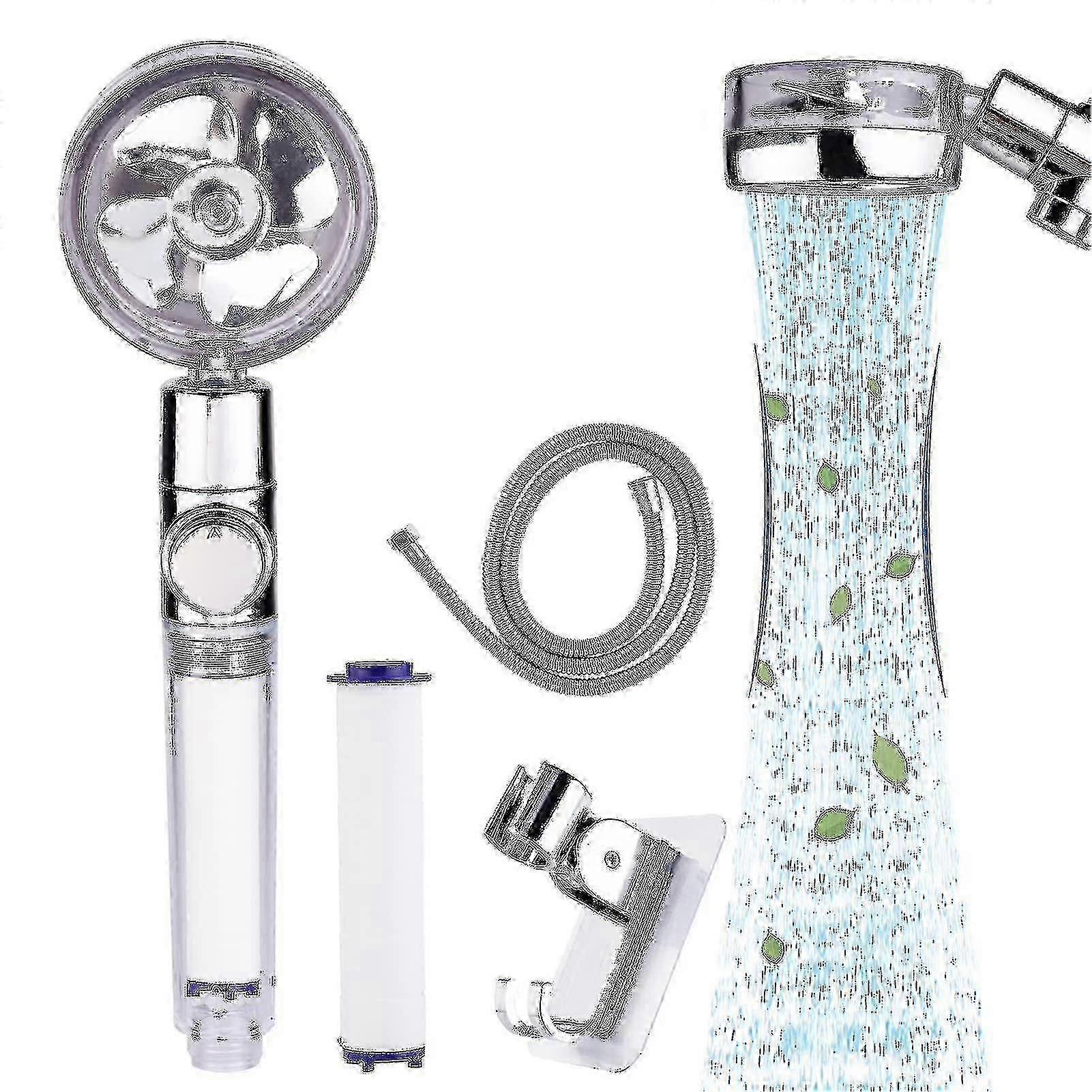 360 Rotating High Pressure Propeller Driven Handheld Shower Head
