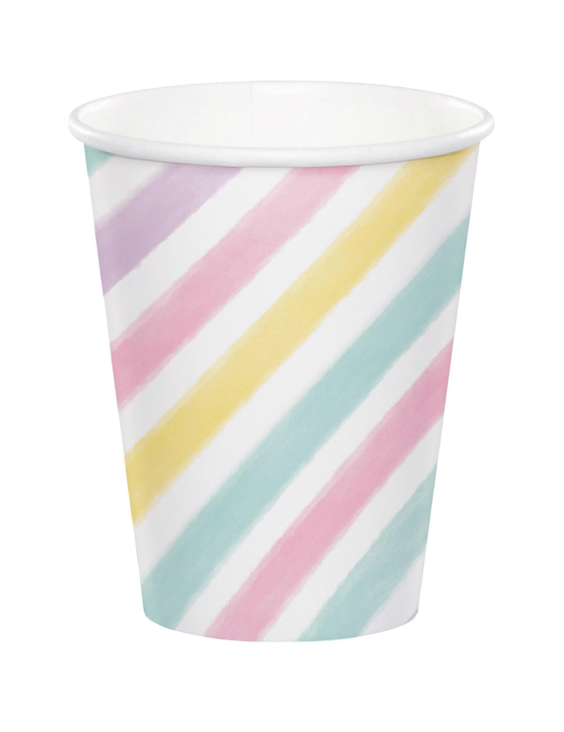 8 Gobelets en carton licorne 256 ml