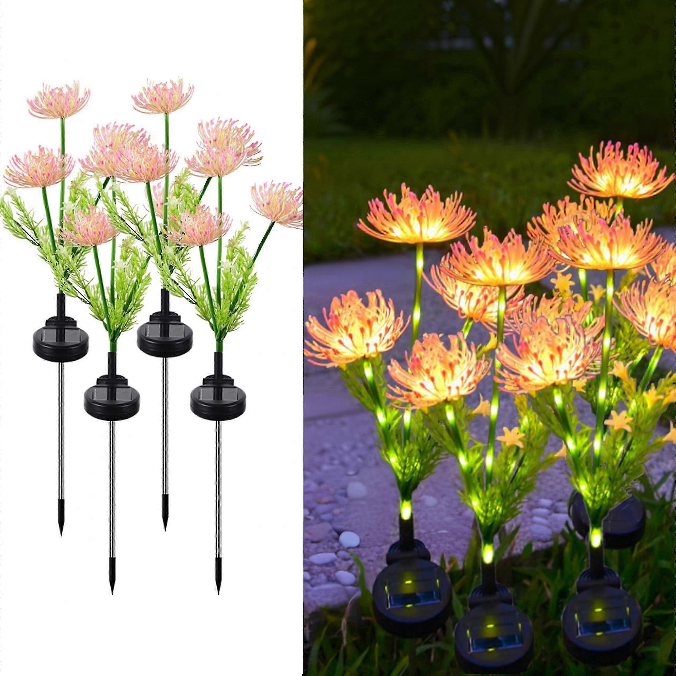 Pink Solar Flower Lights 27.6Inch