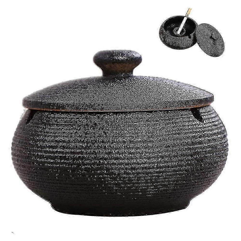 Sealed Lid Ceramic Ashtray
