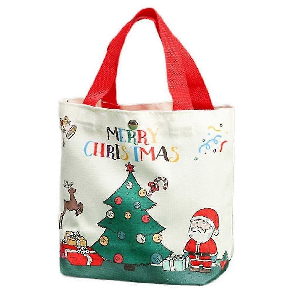Canvas Christmas Drawstring Gift Bag