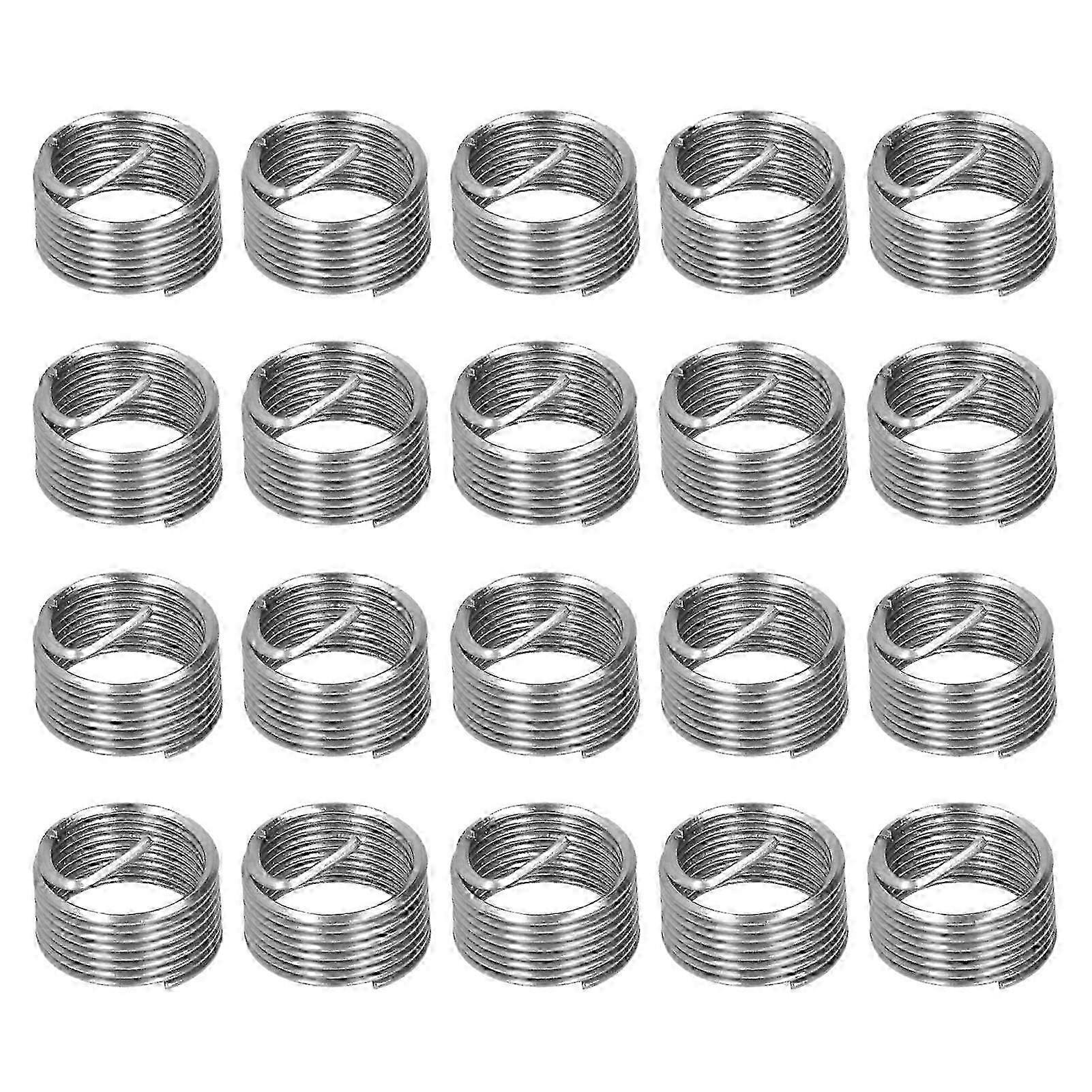 Ouitble Thread Socket Set Thread Repair M14 x 1.25 Spiral Circle Insert Nut Set, 20Pcs Wire Threaded Expand Socket, Thread Sheath Inserts Tool