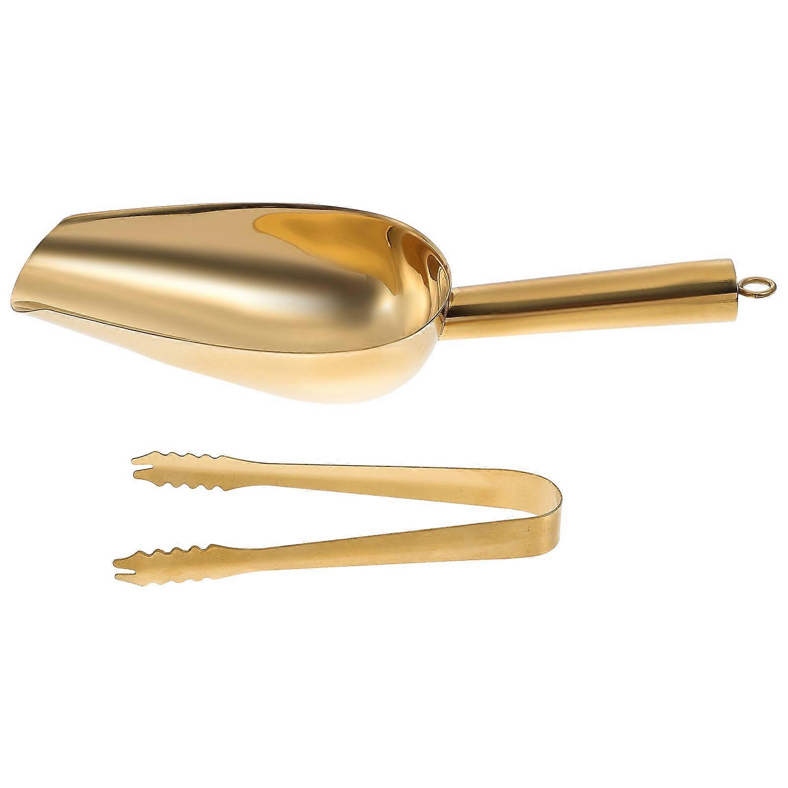 Golden Ice Multi-Function Stainless Steel Scoop Tong for 2Sets