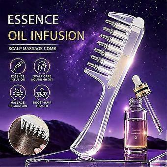 Hair Root Oil Applicator Comb, 7-Roller Ball Serum Dispensing Tool, Reusable Essential Oil & Liquid Applicator for At-Home Scalp Care