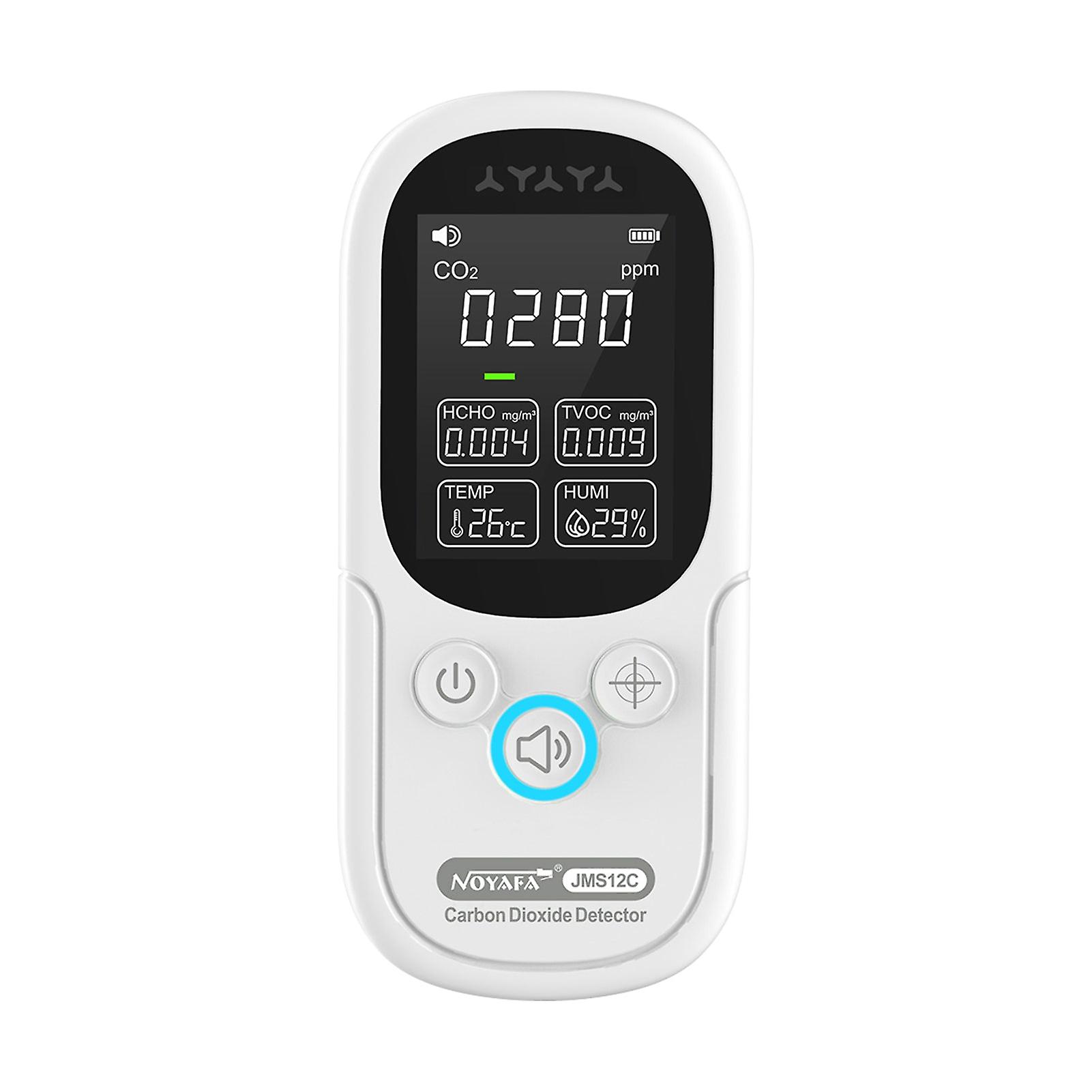 Air Quality Monitor&amp;temperature Humidity Meter Co2 Formaldehyde Detector Tvoc Tester With Alarm Buzzer Rechargeable Air Analyzer