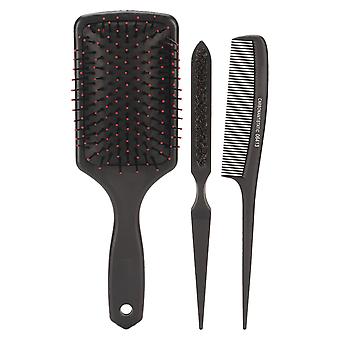 3pcs Haarkamm-Set Schwanzkamm-Paddel-Haarkamm-Haarbürste Einfaches Entwirren von Styling-Tools